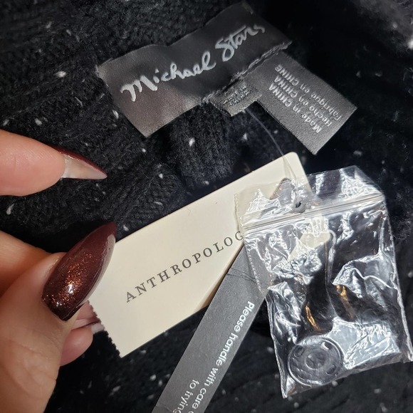 Anthropologie Michael Stars Cable Cardigan Sweater Cableknit Convertible XS NEW - Picture 6 of 16